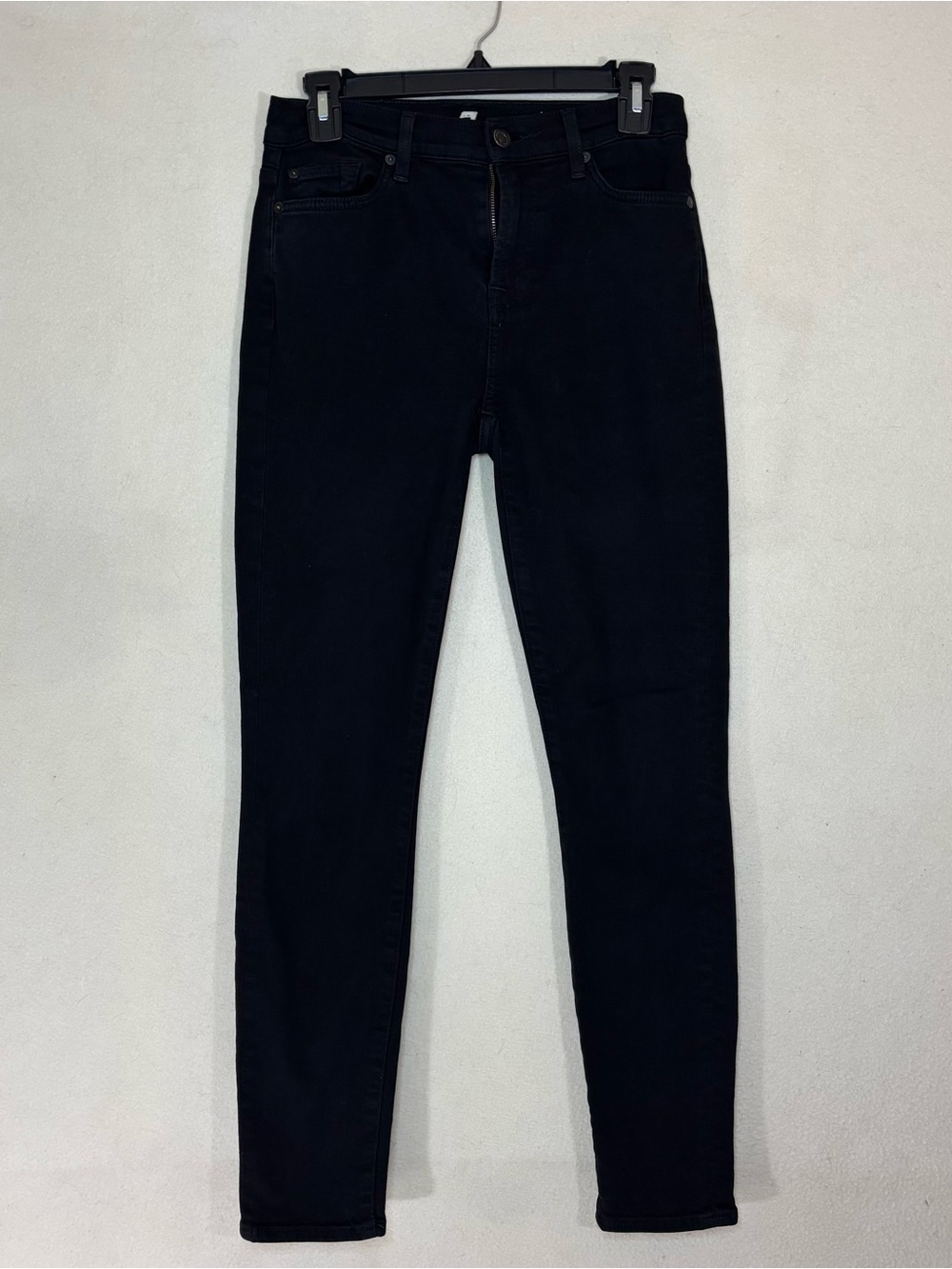 7 For All Mankind High Waist Ankle Gwenevere Black Skinny Jeans Size 26